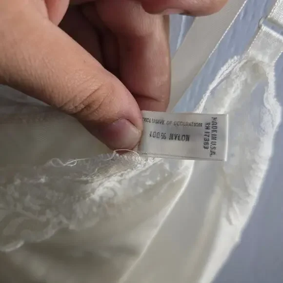 Komar Vintage U.S.A Made Lace Slip Dress size Average 34 Fairycore Cottagecore - Picture 4 of 6